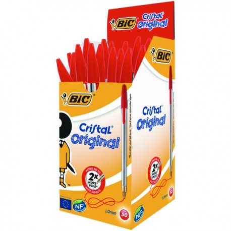 Bic Cristal Ballpoint Medium Red Pk50