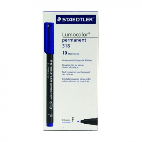 Staedtler Lumocolour Perm Fine Blue Pk10