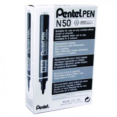 Pentel N50 Bullet Marker Black Pk12
