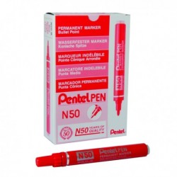 Pentel N50 Bullet Marker Red Pk12