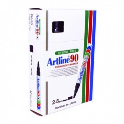 Artline 90 Chisel Tip Marker Black Pk12