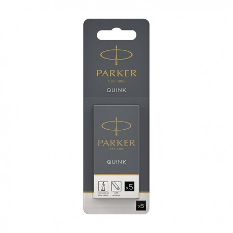 Parker Black Quink Perm Ink Cart x5 Pk12