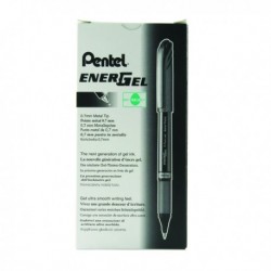 Pentel EnerGel Plus Pen Med Black Pk12