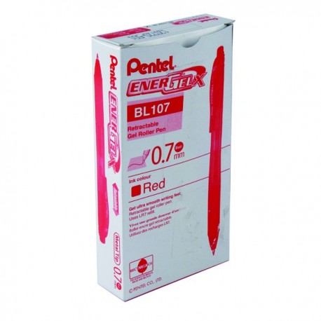 Pentel EnerGel X Pen Med Red Pk12