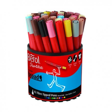 Berol Colourbroad Pen Asstd WB Ink Pk42