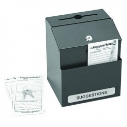 Safco Black Locking Steel Suggestion Box