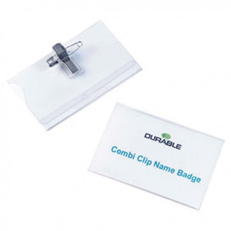 Durable NBadge 54x90mm Combi Clip Pk50