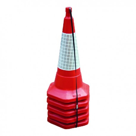 Red 750mm Std One Piece Cone Pk5
