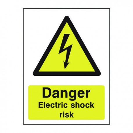 A5 PVC Danger Electric Shock Risk Sign