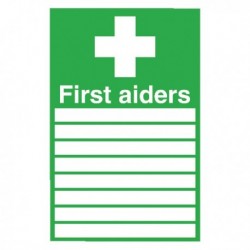 First Aiders 300x200mm PVC Sign