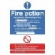 Fire Action Std A5 Self-Adh Sign
