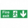 Fire Exit Arrow Down 150x450mm PVC Sign