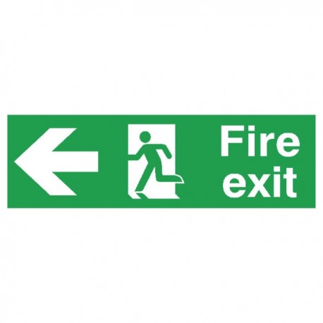 Fire Exit Arrow Left 150x450mm PVC Sign