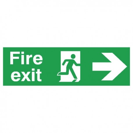 Fire Exit Man Arrow Right 150x450mm Sign