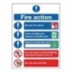 Fire Action Symbol A5 Safety Sign