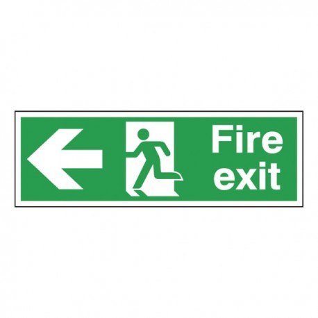 Fire Exit Lft Arrow Self-Adh Sign
