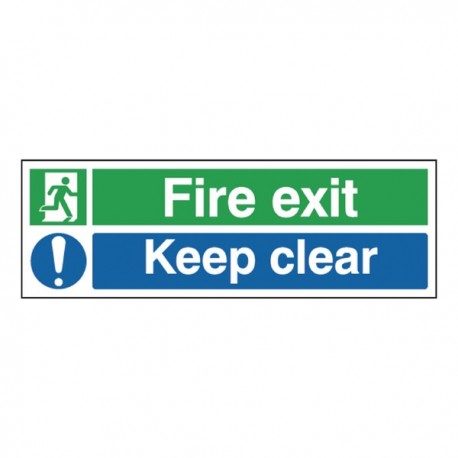 Fire Exit Keep Clear 15x45cm Sf-Adh Sign