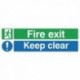 Fire Exit Keep Clear 150x450mm PVC Sign