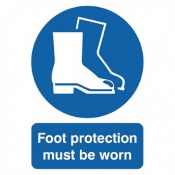 Foot Protection Must be Worn A4 PVC Sign