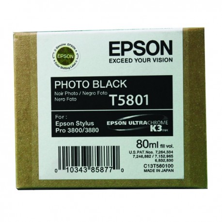 Epson T5801 Photo Black Inkjet Cartridge