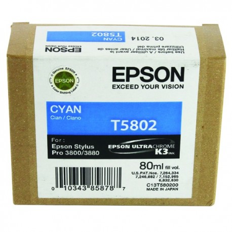 Epson T5802 Cyan Inkjet Cartridge