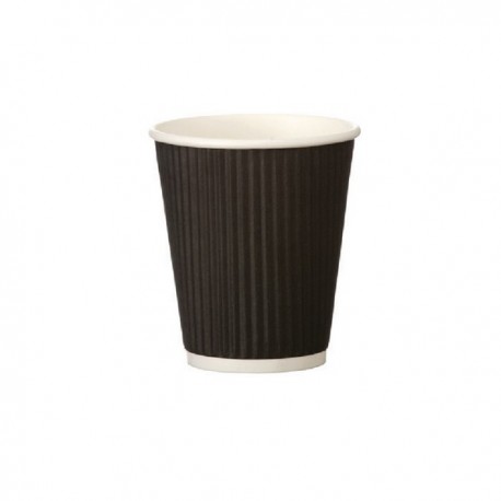 Black 25cl Ripple Disposable Cup Pk500