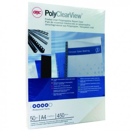 GBC A4 Clearview Frosted Bind Cover Pk50