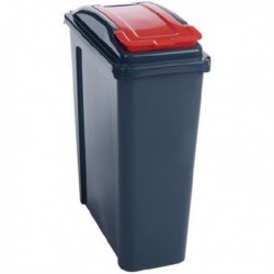 VFM Red Recycling Bin With Lid 25 Litre