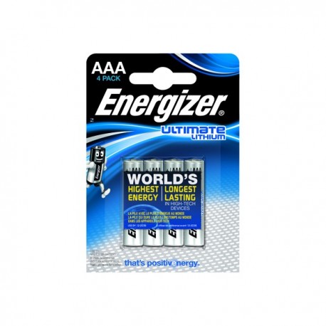 Energizer Ulti Lithium AAA Battery Pk4