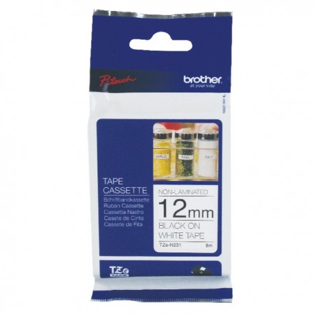 Brother Blk/Wht 12mm TZN231 P-Touch Tape