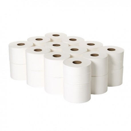 2Work 2 Ply White Micro Twin Toilet Roll