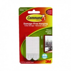 3M Command Med Picture Hanging Strip Pk4