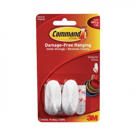 3M Command Small Oval Hooks / Strips