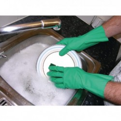 Shield Household Med Green Rubber Gloves