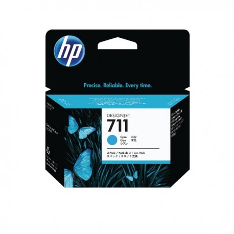 HP 711 Cyan Ink Cartridge Pk3 CZ134A