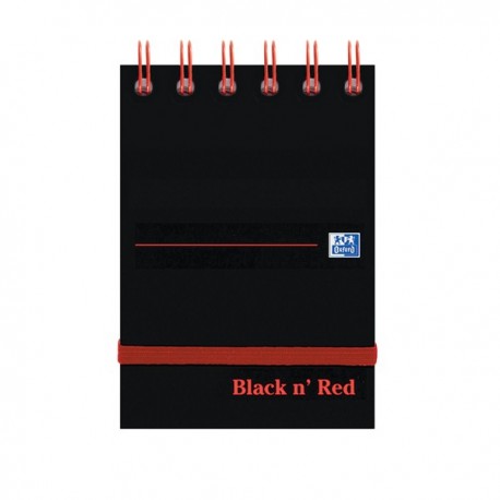 Black n Red Spiral Elast Notebook A7 Pk5