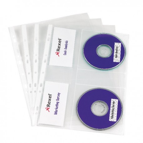 Rexel Nyrex CD/DVD Pockets Clear Pk5