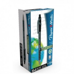 PaperMate FlexGrip Blk Med Ball Pen Pk36