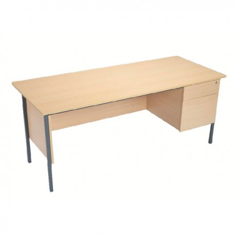 FF Serrion Oak 1800 4Leg Desk 2D Ped