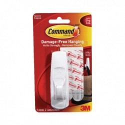 3M Command Adh White Lge Hook 17003