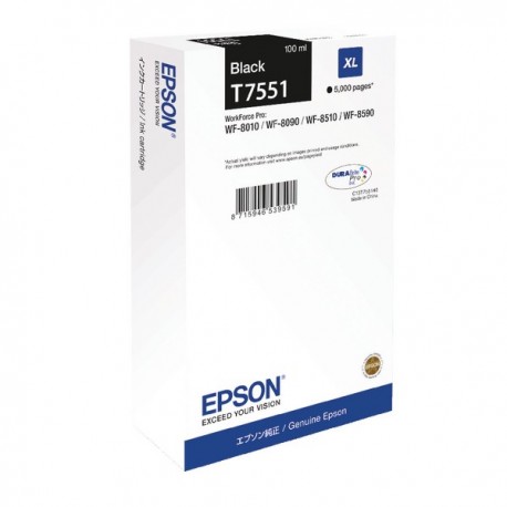 Epson T7551 XL Size Black H/Y Ink T7551
