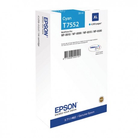Epson T7552 XL Size Cyan Cartridge T7552