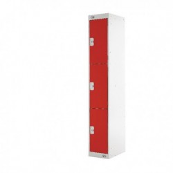 FF DD 3Door Locker 300X300X1800 Red Door