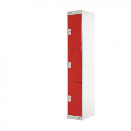 FF DD 3Door Locker 300X300X1800 Red Door