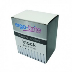 Ergo-Brite Drywipe Markers Grip Blk Pk48