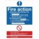 Fire Action Words A4 Self Adh Sign