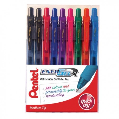 Pentel EnerGel Pen Med Assrt Pk12