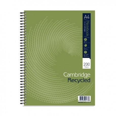 Cambridge Recycled Notebook A4 Plus Pk3