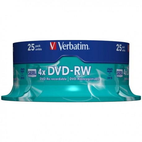 Verbatim DVD-RW 4X Non-Print Pk25 43639