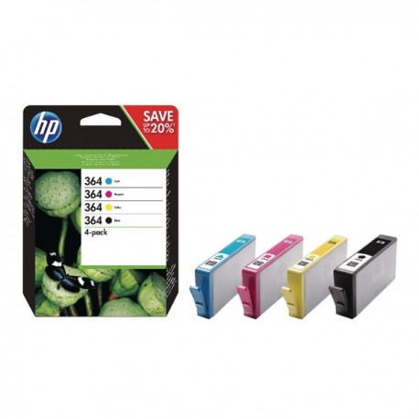 HP 364 Bk/Cy/Mg/Yw Ink Combo Pck N9J73AE